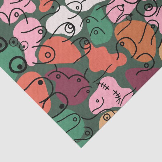 groen patroonplezier tissuepapier (Detail)