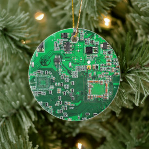 Groen PCB-printplaatontwerp voor IT-professionals Keramisch Ornament