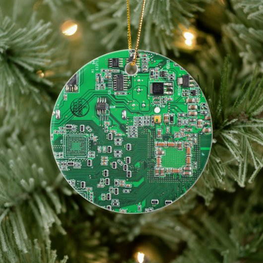 Groen PCB-printplaatontwerp voor IT-professionals Keramisch Ornament (Boom)