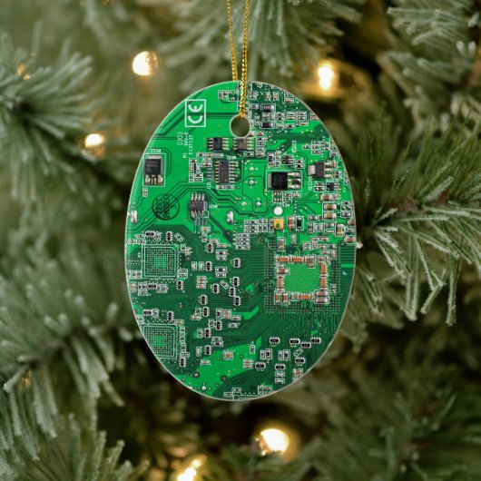 Groen PCB-printplaatontwerp voor IT-professionals Keramisch Ornament (Boom)