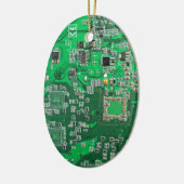 Groen PCB-printplaatontwerp voor IT-professionals Keramisch Ornament (Links)