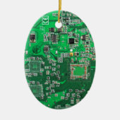 Groen PCB-printplaatontwerp voor IT-professionals Keramisch Ornament (Voorkant)