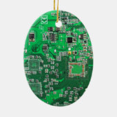 Groen PCB-printplaatontwerp voor IT-professionals Keramisch Ornament (Achterkant)