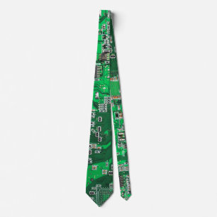 Groen PCB-printplaatontwerp voor IT-professionals Stropdas