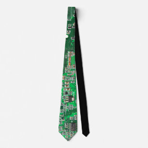 Groen PCB-printplaatontwerp voor IT-professionals Stropdas