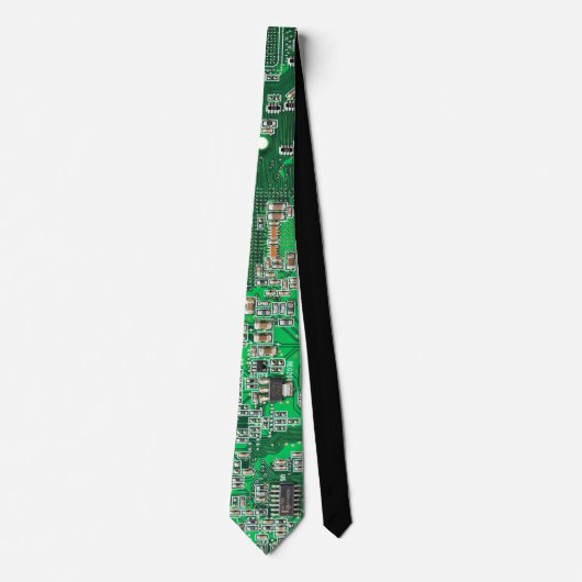 Groen PCB-printplaatontwerp voor IT-professionals Stropdas (Voorkant)