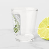 Groen Peacock - Gepersonaliseerd schuimglas Shot Glas (Rechts)