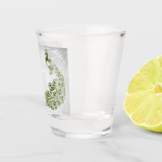 Groen Peacock - Gepersonaliseerd schuimglas Shot Glas (Rechts)