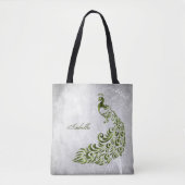 Groen Peacock - Gepersonaliseerd Tas (Voorkant)