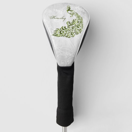 Groen Peacock Persoonlijk Golf Head-Hoesje Golfheadcover (Voorkant)