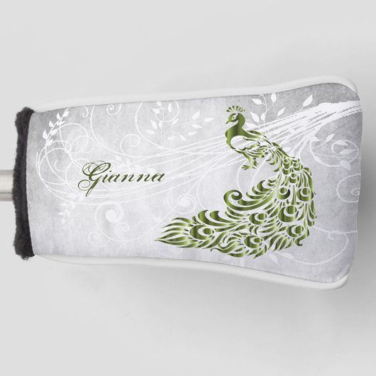 Groen Peacock Persoonlijk Golf Head-Hoesje Golfheadcover (Voorkant)