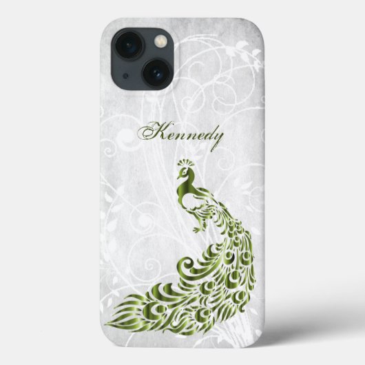 Groen Peacock Persoonlijk iPhone X hoesje (Achterkant)