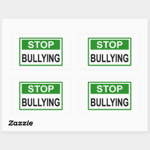Groen pendelteken stoppen rechthoekige sticker