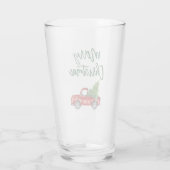 Groen penseel Manuscript  Red Truck Kerstmis Glas (Achterkant)