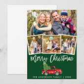 Groen penseel Manuscript Truck 4 Foto Feestdagenkaart (Voorkant / Achterkant)