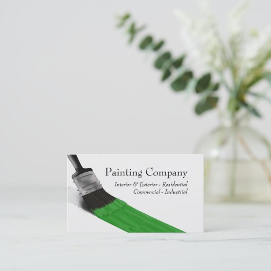 Groen penseel van de Dienst van de Schilder van de Visitekaartje (Staand voorkant)