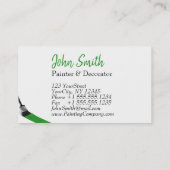 Groen penseel van de Dienst van de Schilder van de Visitekaartje (Achterkant)