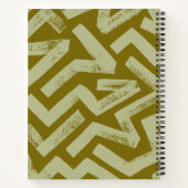 Groen penseellijnen geometrisch patroon gepersonal notitieboek (Achterkant)