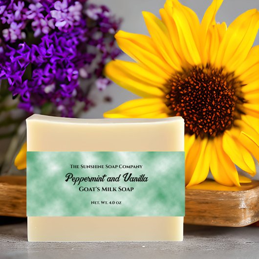 Groen perkament papier stijl zeep buik band uitnodigingen wikkel