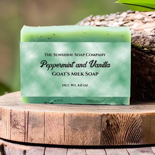 Groen perkament papier stijl zeep buik band uitnodigingen wikkel