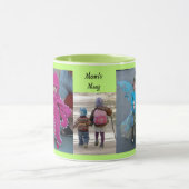 Groen personaliseer 3 FOTO-TEMPLATE Gift Coffee Mok (Midden)