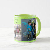 Groen personaliseer 3 FOTO-TEMPLATE Gift Coffee Mok (Voorkant rechts)