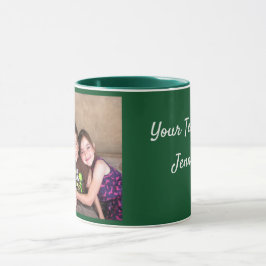 Groen personaliseer FOTO-TEMPLATE Gift Coffee Mok