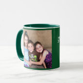 Groen personaliseer FOTO-TEMPLATE Gift Coffee Mok (Voorkant links)