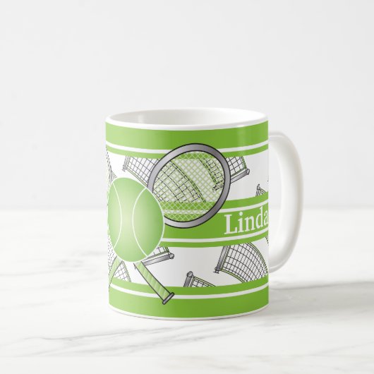 Groen personaliseren Tennis Koffiemok (Voorkant rechts)