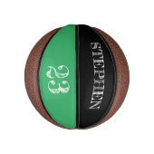 Groen persoonlijk naamnummer Basketball etsen Basketbal (Verticaal)