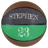 Groen persoonlijk naamnummer Chalkboard etsen Basketbal (Voorkant)