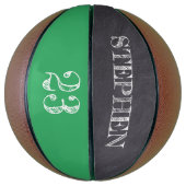 Groen persoonlijk naamnummer Chalkboard etsen Basketbal (Verticaal)