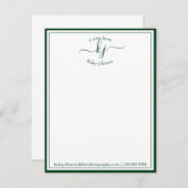 Groen Persoonlijk Script Van Mijn Buro Van Bedankkaart (Voorkant / Achterkant)