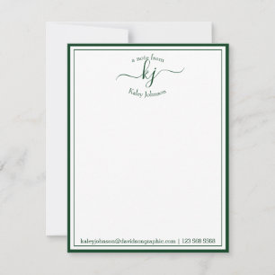 Groen Persoonlijk Script Van Mijn Buro Van Bedankkaart