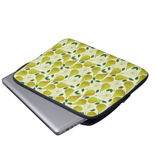 Groen perspatroon laptop sleeve (Voorkant onderkant)