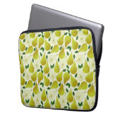 Groen perspatroon laptop sleeve (Voorkant Links)