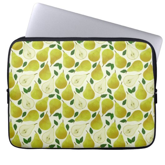 Groen perspatroon laptop sleeve (Voorkant)