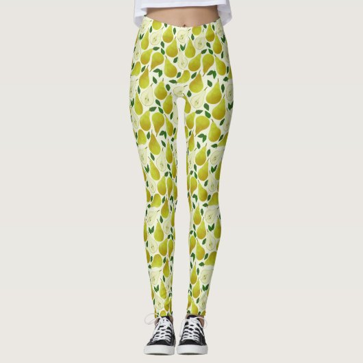 Groen perspatroon leggings (Voorkant)