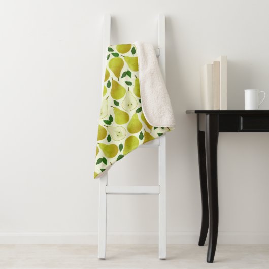 Groen perspatroon sherpa deken (In situ)