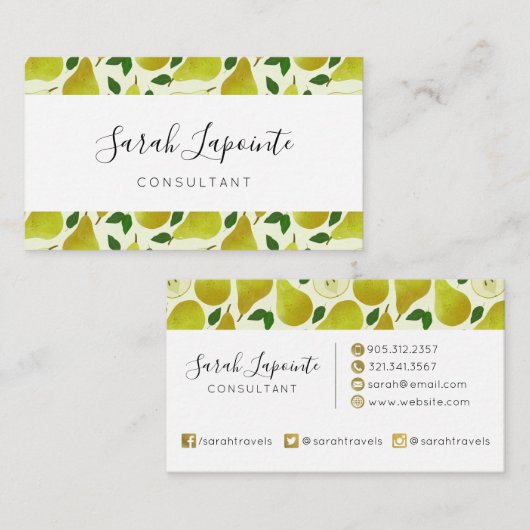 Groen perspatroon visitekaartje (Voorkant / Achterkant)