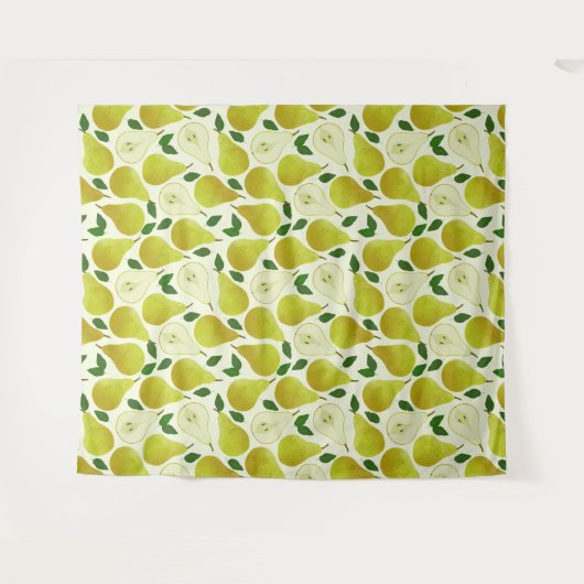 Groen perspatroon wandkleed (Voorkant (horizontaal))