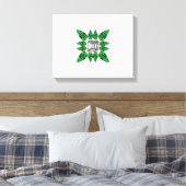 Groen pervormig diamantpatroon canvas afdruk (Insitu (Slaapkamer))