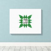 Groen pervormig diamantpatroon canvas afdruk (Insitu (Houten vloer))