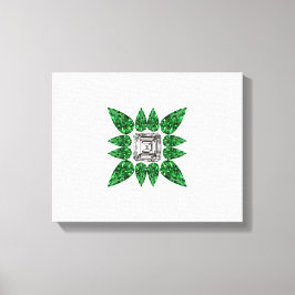 Groen pervormig diamantpatroon canvas afdruk