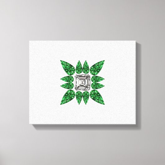 Groen pervormig diamantpatroon canvas afdruk (Voorkant)