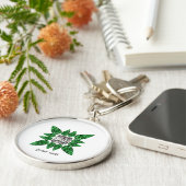 Groen pervormig diamantpatroon sleutelhanger (Zijkant)