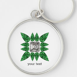 Groen pervormig diamantpatroon sleutelhanger