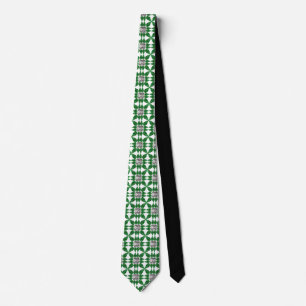 Groen pervormig diamantpatroon stropdas