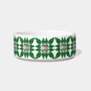 Groen pervormig diamantpatroon voerbakje
