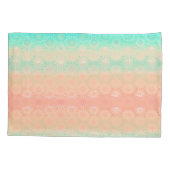 Groen, perzik, meloen en koraal geometrisch kussensloop (Achterkant)